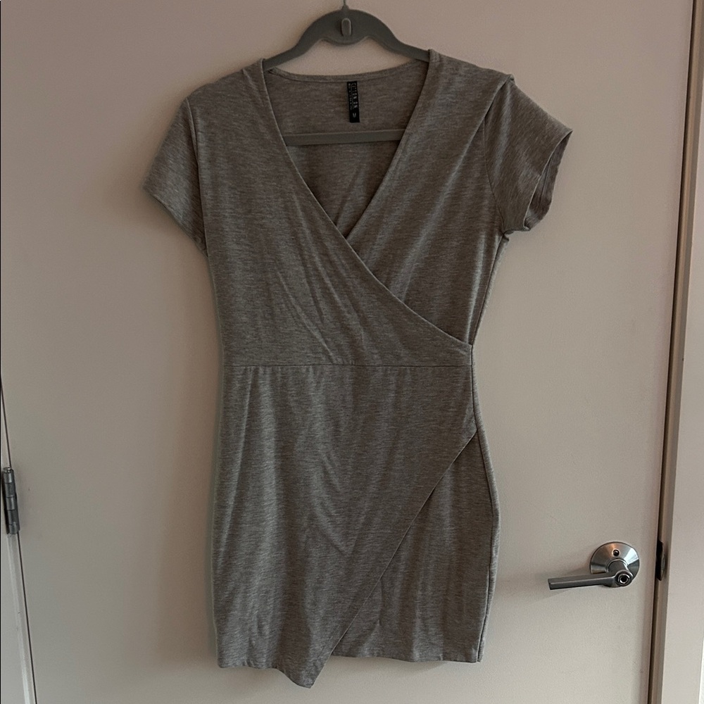 Gray Wrap Dress